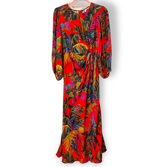 NWT Farm Rio Urban Jungle Cut-Out Midi-Dress size small - Picture 12 of 16